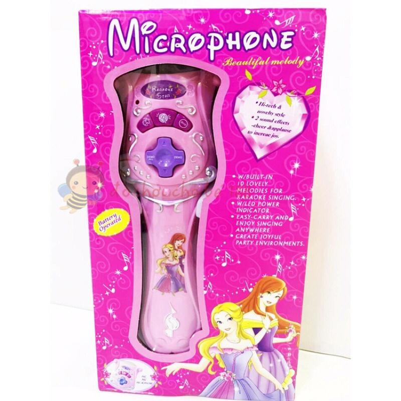 Đồ chơi micro hát karaoke, nghe nhạc màu hồng siêu cute