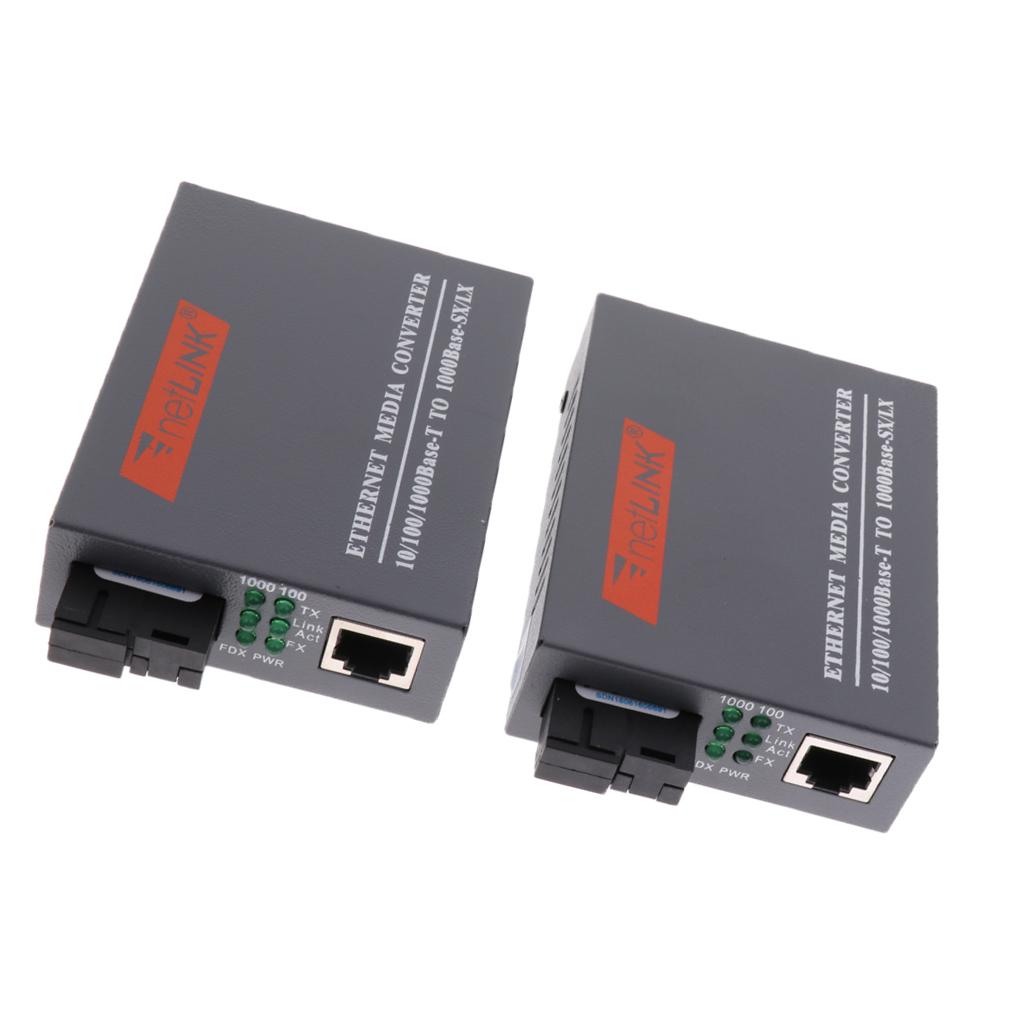 Sunnimix 2 Pcs 100/1000Mbps 25Km Simplex Sợi Quang Để RJ45 Ethernet Truyền Thông Bộ Chuyển Đổi