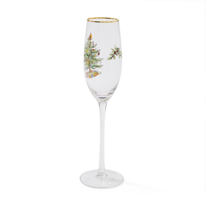 Bộ 4 ly champagne họa tiết cây thông Giáng Sinh nhập khẩu Anh Quốc PM Xmas Tree XT5008-XP