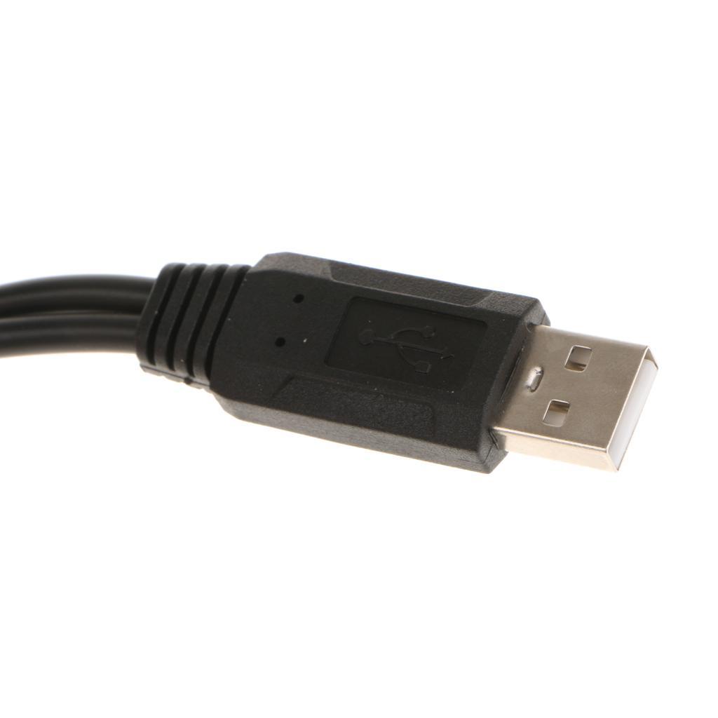 2Pieces USB 2.0 A Male To 2 Dual USB Female Charger Cable Cord Adapter