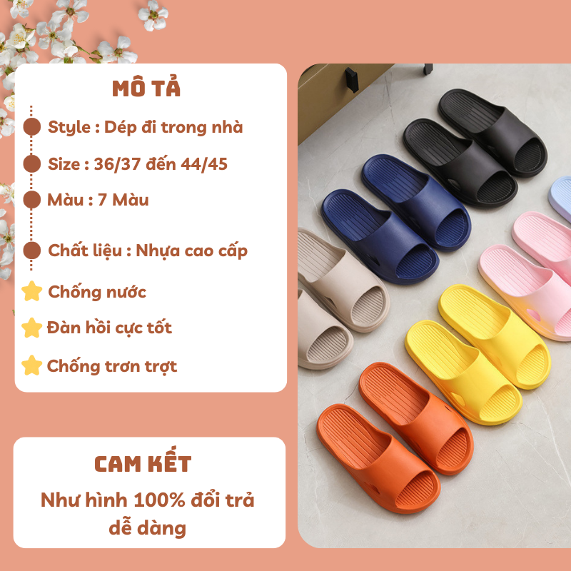 Dép nhựa nam đi trong nhà siêu nhẹ nhựa cao cấp bền êm phù hợp đi mưa, đi trong văn phòng - 3224m