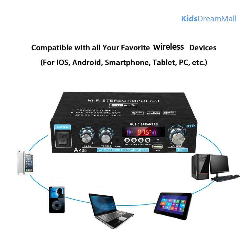Mới Bộ Khuếch Đại Âm Thanh Bluetooth AK35 HiFi Có Cổng USB TF RCA