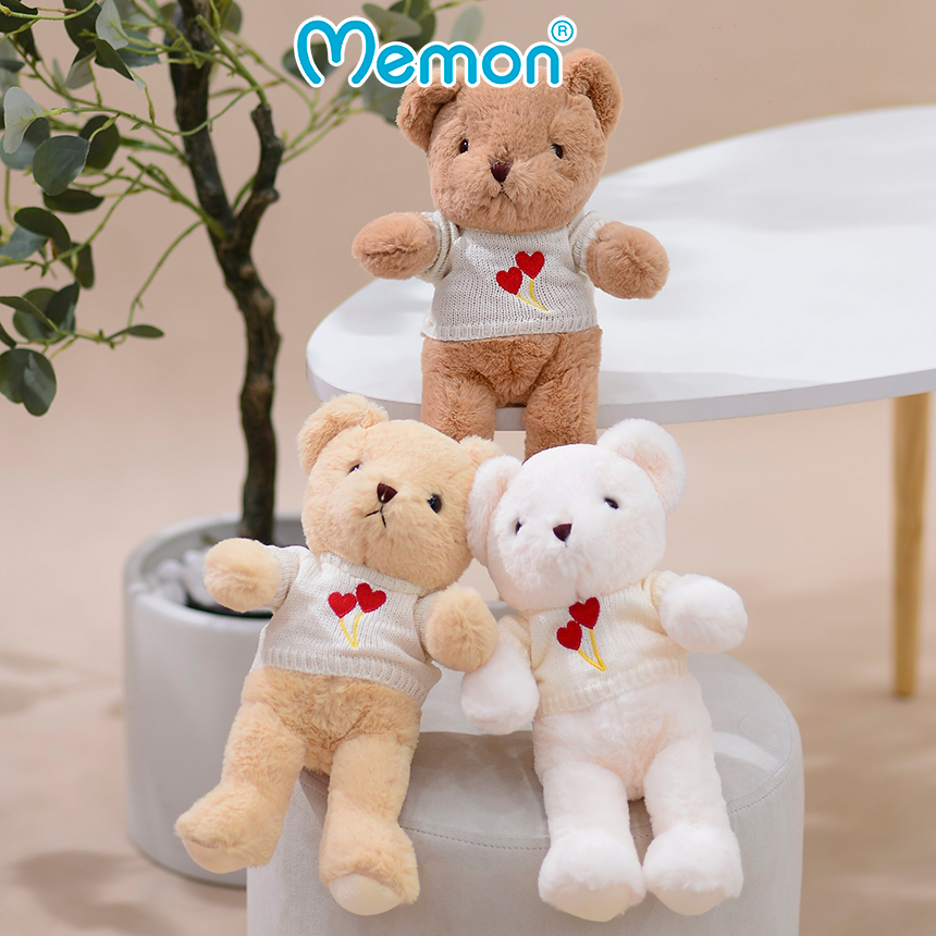 Gấu Teddy Aó Len 30cm Cao Cấp Memon, Gấu Teddy Qùa Tặng Dễ Thương