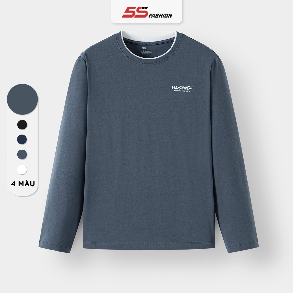 Áo Thun Nam Dài Tay 5S FASHION Ultra-Soft S2, In Chữ, Co Giãn Thoải Mái, Giữ Ấm (ATH24014)