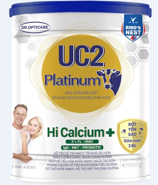 Sữa bột UC2 Platinum Hi Calcium+ lon 800g (bổ sung sữa non 24h và bột tổ yến)