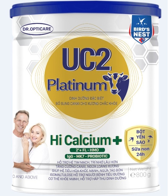 Combo 5 lon Sữa bột UC2 Platinum Hi Calcium+ lon 800g (bổ sung sữa non 24h và bột tổ yến)