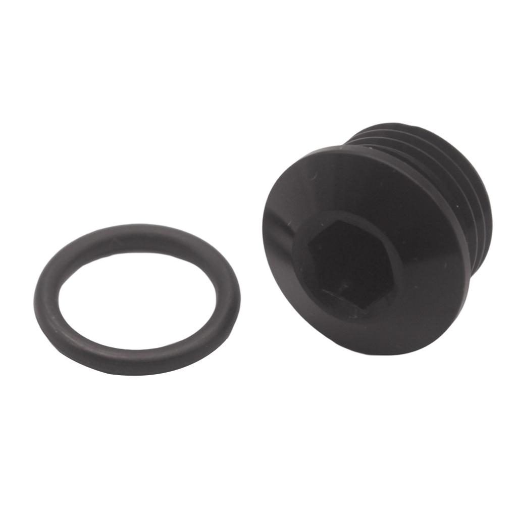 Universal 8 AN 8-AN 1/2" ORB Hex Socket Plug + O- Black
