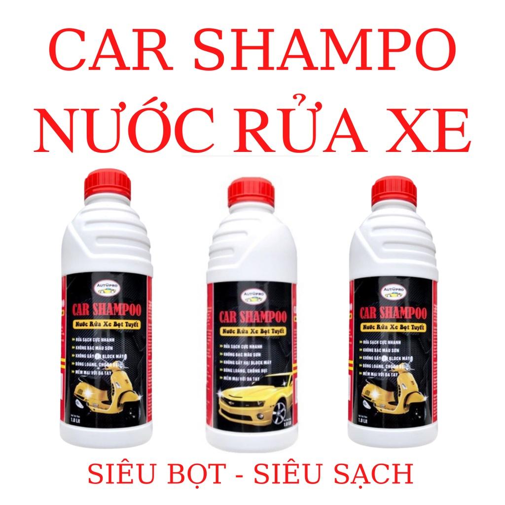 Dung dịch rửa xe cao cấp Car Shampoo 1L Nước rửa xe bọt tuyết - Siêu bọt - Siêu sạch