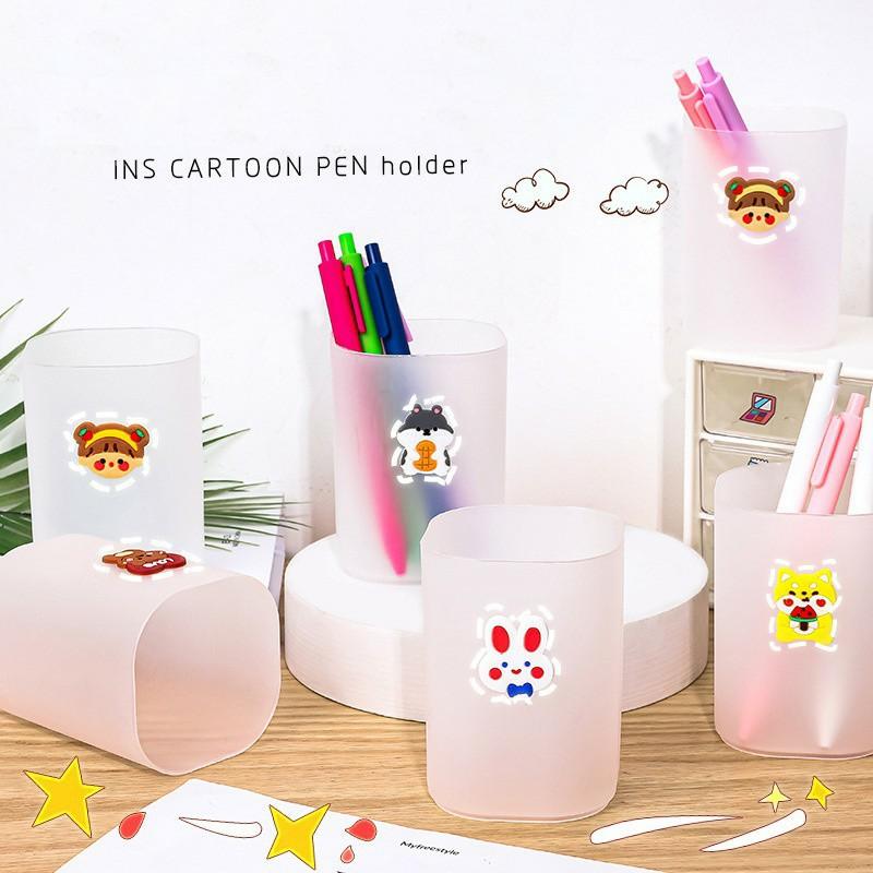 Cốc đựng bút nhựa mờ