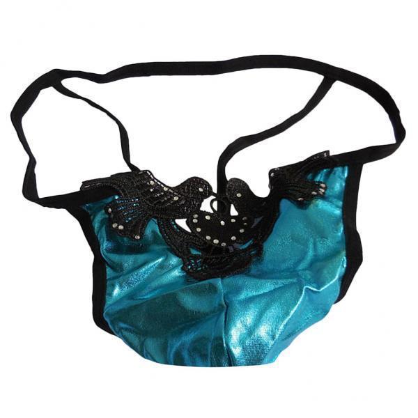 3-4pack Men's Sexy G-string T-back Briefs Underwear Birds Embroidered Thong Blue