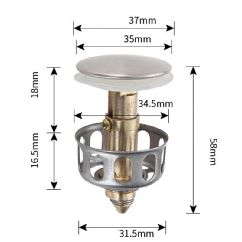 Nút Inox lõi đồng chặn nước, chặn rác cho chậu rửa, lavabo cao cấp thông minh xuất Nhật