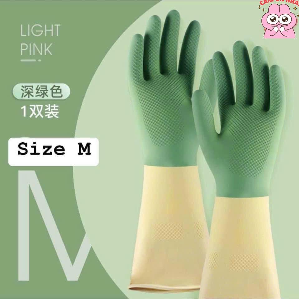 Găng Tay Cao Su Rửa Chén Bát Siêu Hai Màu