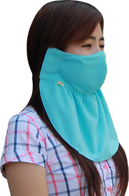 Khẩu trang lớn chống nắng UPF50+ cyan Zigzag MAS00406