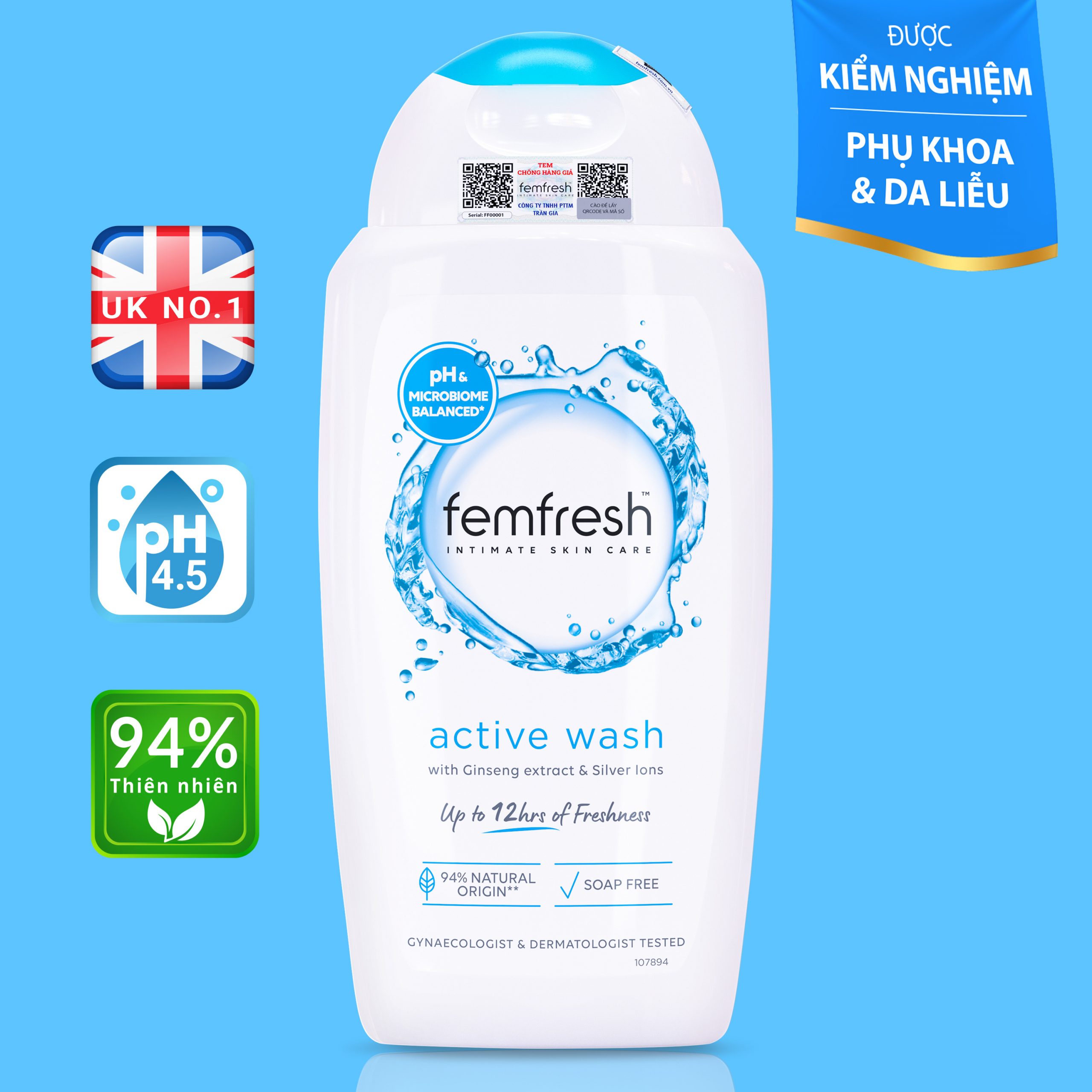 Dung dịch vệ sinh Anh Femfresh soothing wash giúp làm sạch sẽ, thơm mát, ngăn ngừa viêm, ngứa, nấm phụ khoa - QuaTangMe Extaste