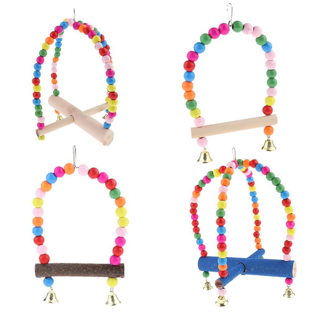 Birds Parrot Hang Climb Ladder Swing Toy Colorful Swing Colorful-Large