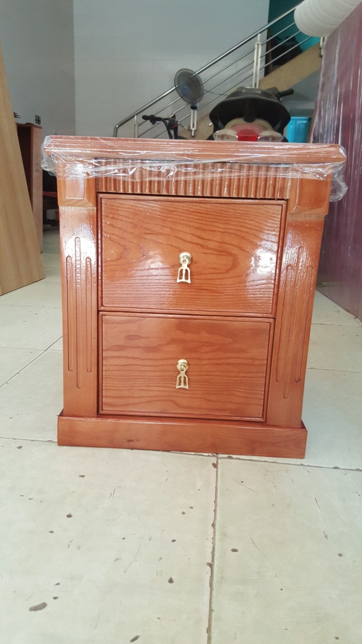 Tủ đầu giường gỗ sồi, tab đầu giường gỗ sồi loại 2 ngăn kéo