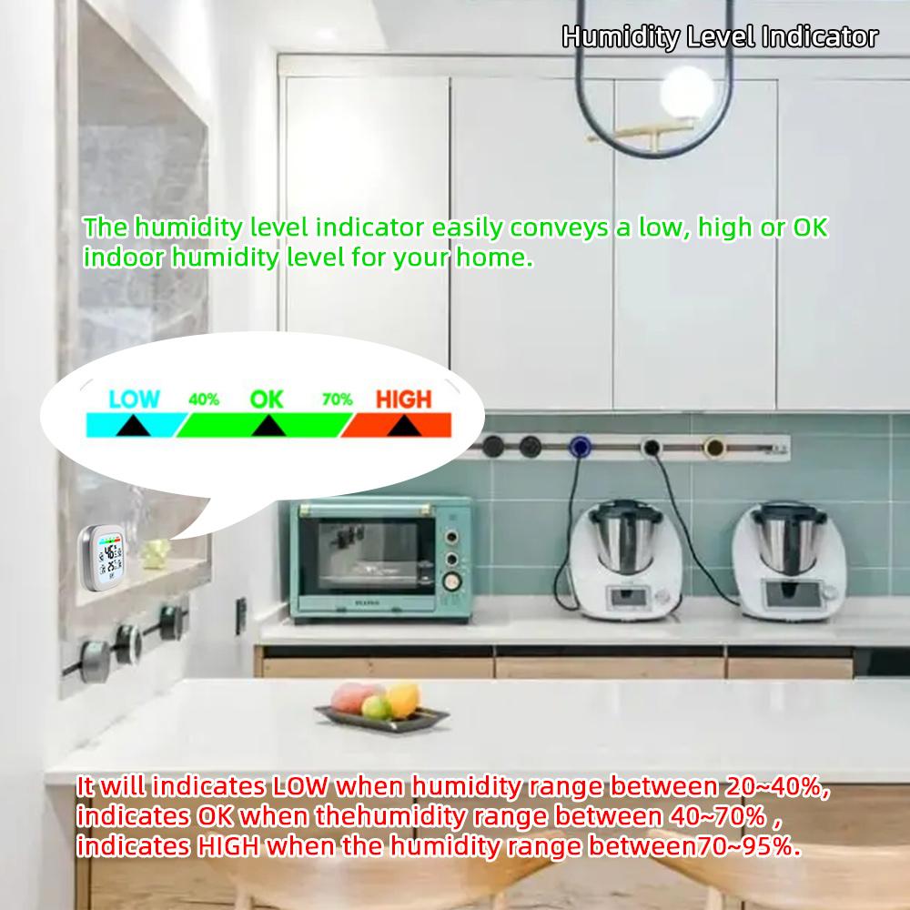 Indoor Electronic Hygrometer & Thermometer Digital Temperature Humidity Meter Wireless Sensor Temp. & Humidity Monitor with Trend Backlight