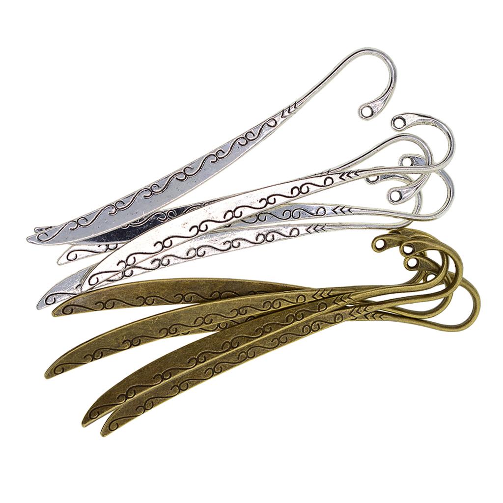 10x Đồng Hợp Kim Bạc Bookmark Đánh Dấu Sách Có Lỗ Tự Làm Trang Sức Phát Hiện