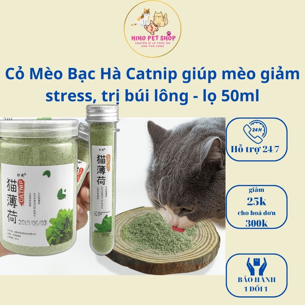 Cỏ mèo bạc hà Catnip giúp mèo giảm Stress - Lọ 50ml