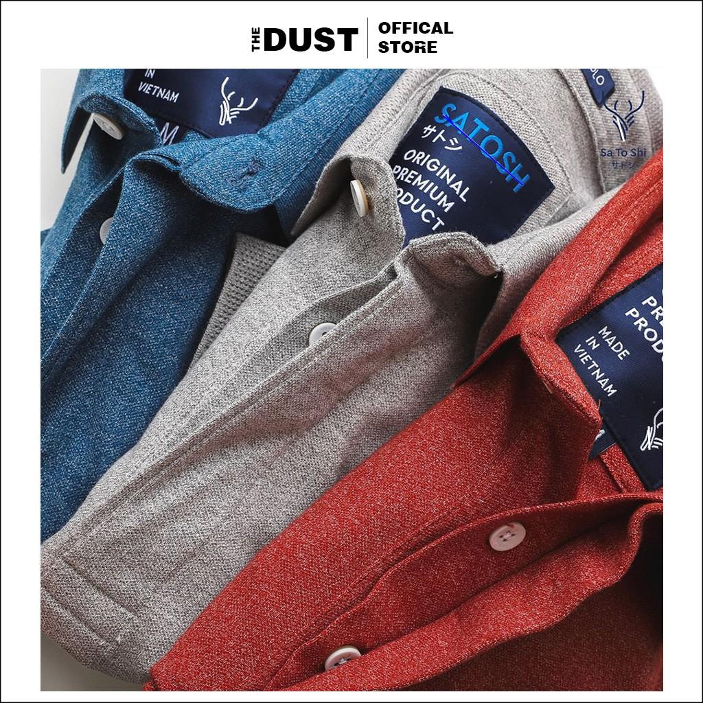 Áo thun polo nam cổ bẻ phối viền STS trơn basic, vải cotton cá sâu, form slim fit, trẻ trung, lịch lãm - THE DUST
