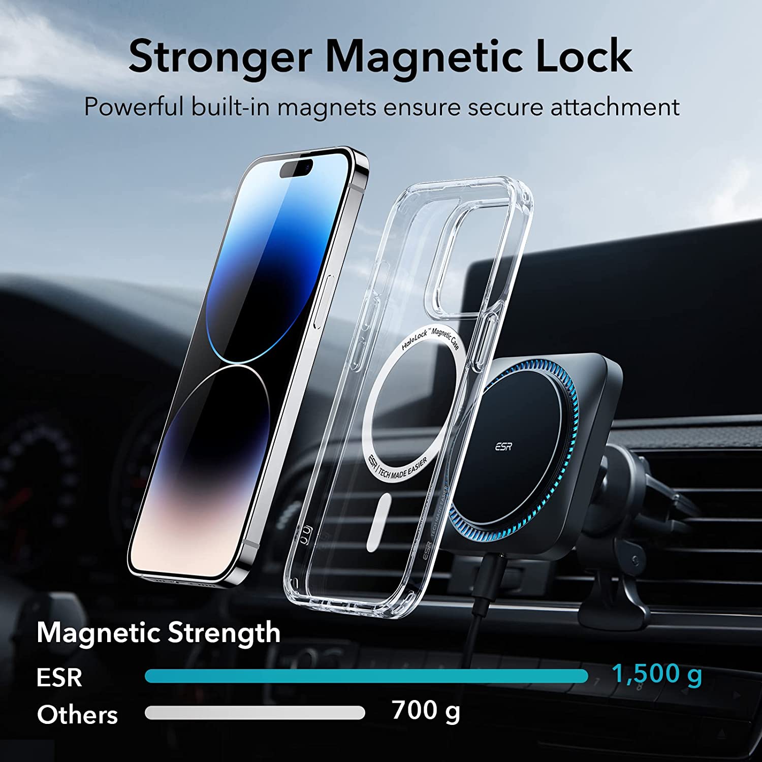 Ốp Lưng cho iPhone 14 Pro / iPhone 14 Pro Max ESR Classic Hybrid Case with HaloLock - Hàng Chính Hãng