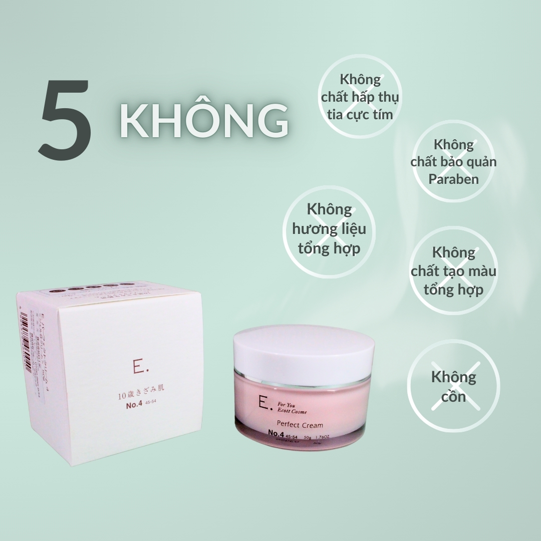 Kem dưỡng da organic Nhật Bản E. Perfect Cream 4, dạng gel, all in one, skincare