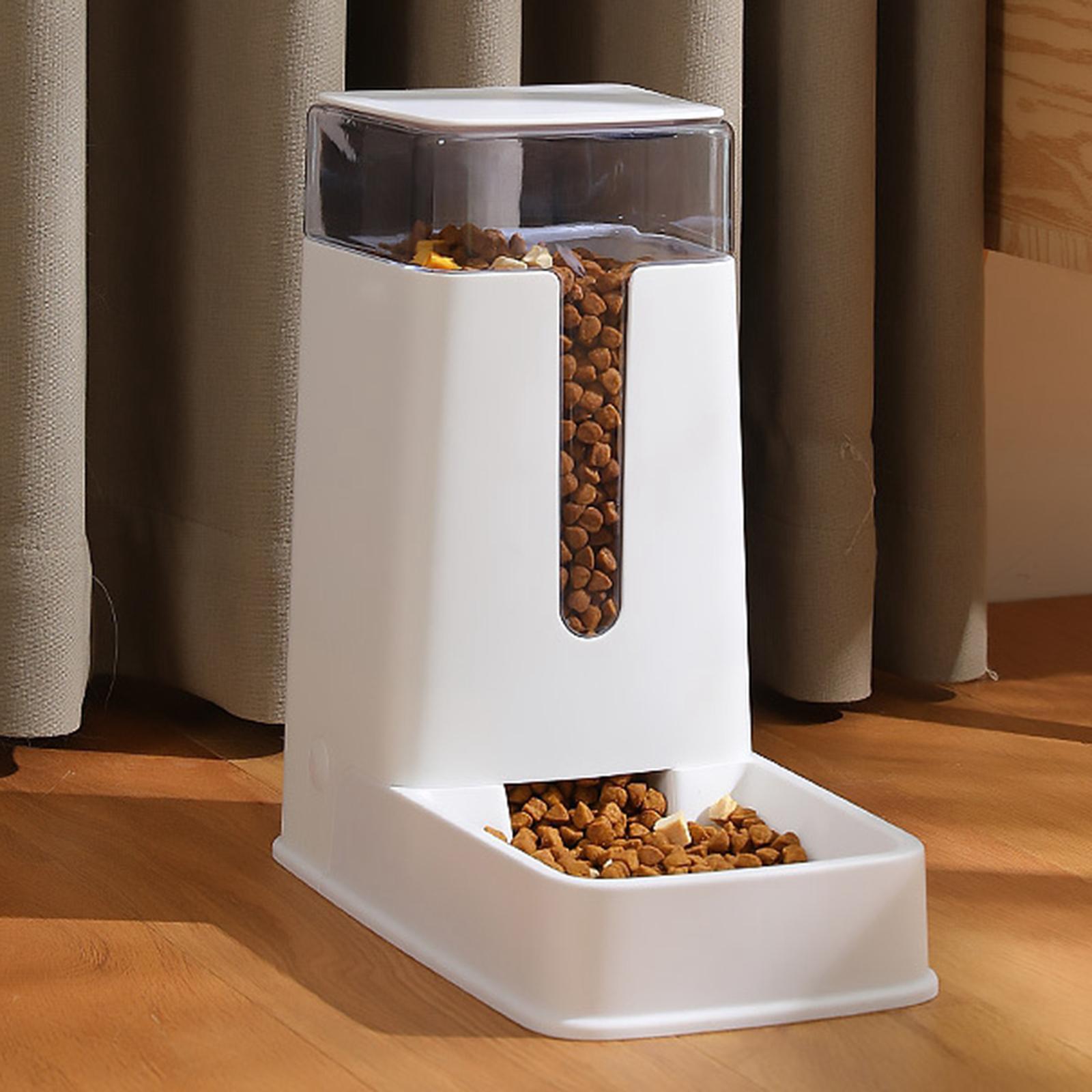 Pet Automatic Feeder Cat Dispenser Container for Cat Food Feeder White