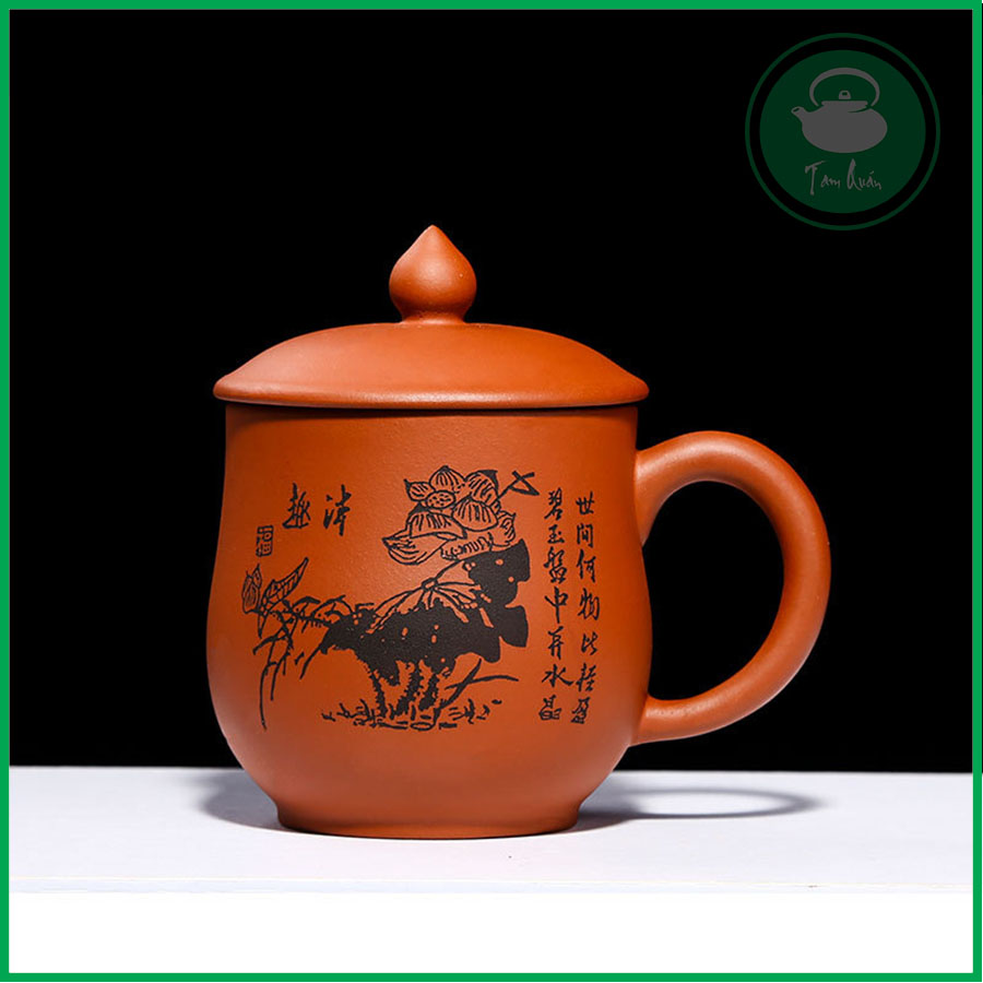 Cốc pha trà có nắp gốm Nghi Hưng 350ml - Dụng cụ thưởng trà