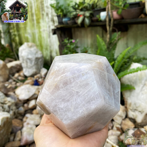 Bi giác 12 mặt đá thạch anh NHA SAN QC1196 Trọn vẹn năng lượng, trọn vẹn hạnh phúc - 1.44 Kg
