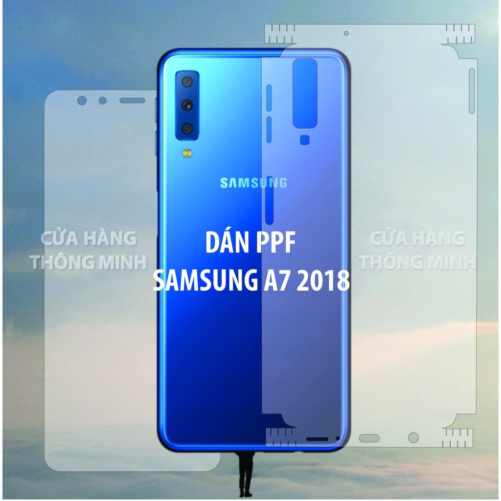 Dán PPF mặt trước mặt sau màn hình mặt lưng dành cho Samsung A7 2018 Full viền