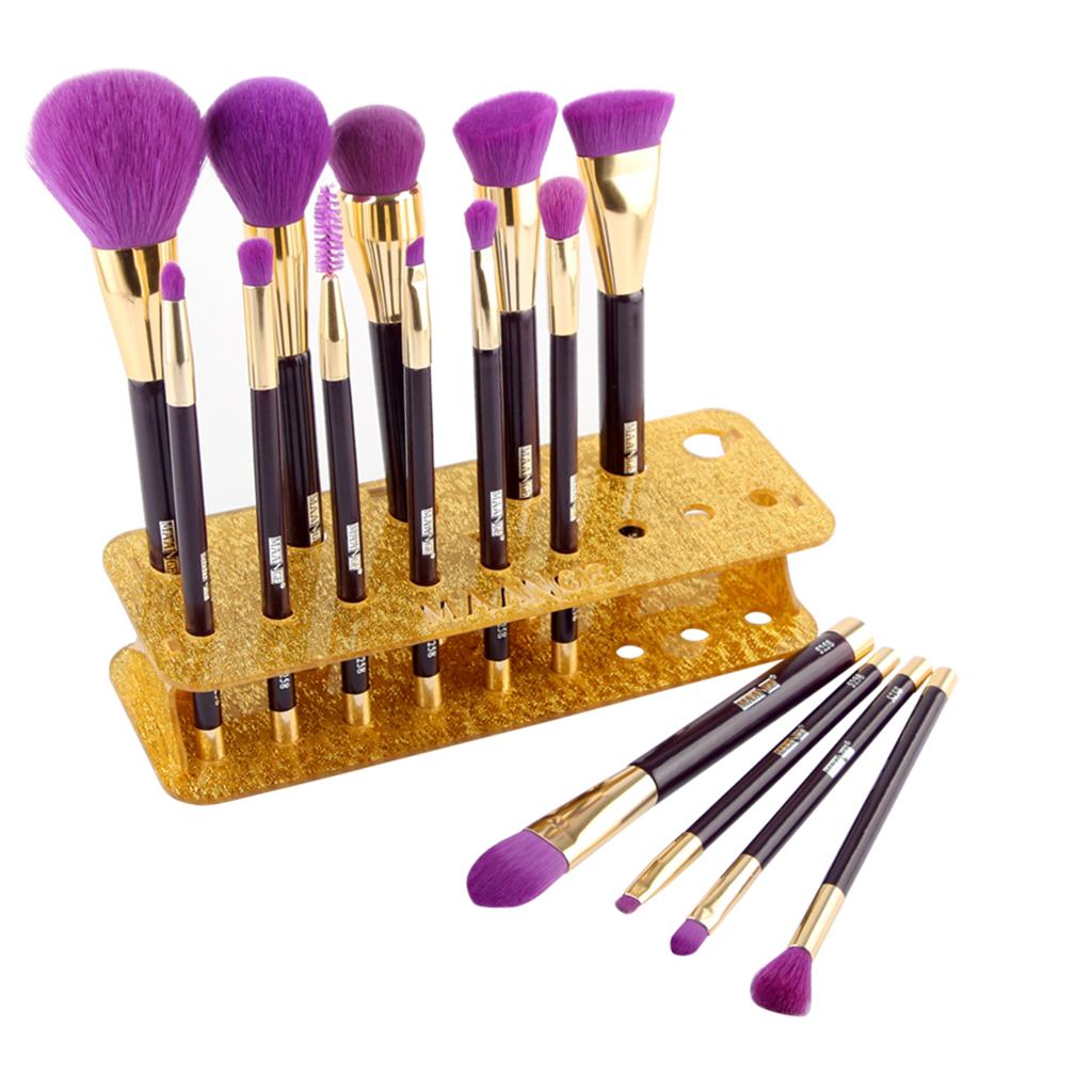 Cosmetic 15 Holes Acrylic Makeup Brush Holder Drying Rack Stand Brushes Display Organizer Dryer Shelf 4 Colors
