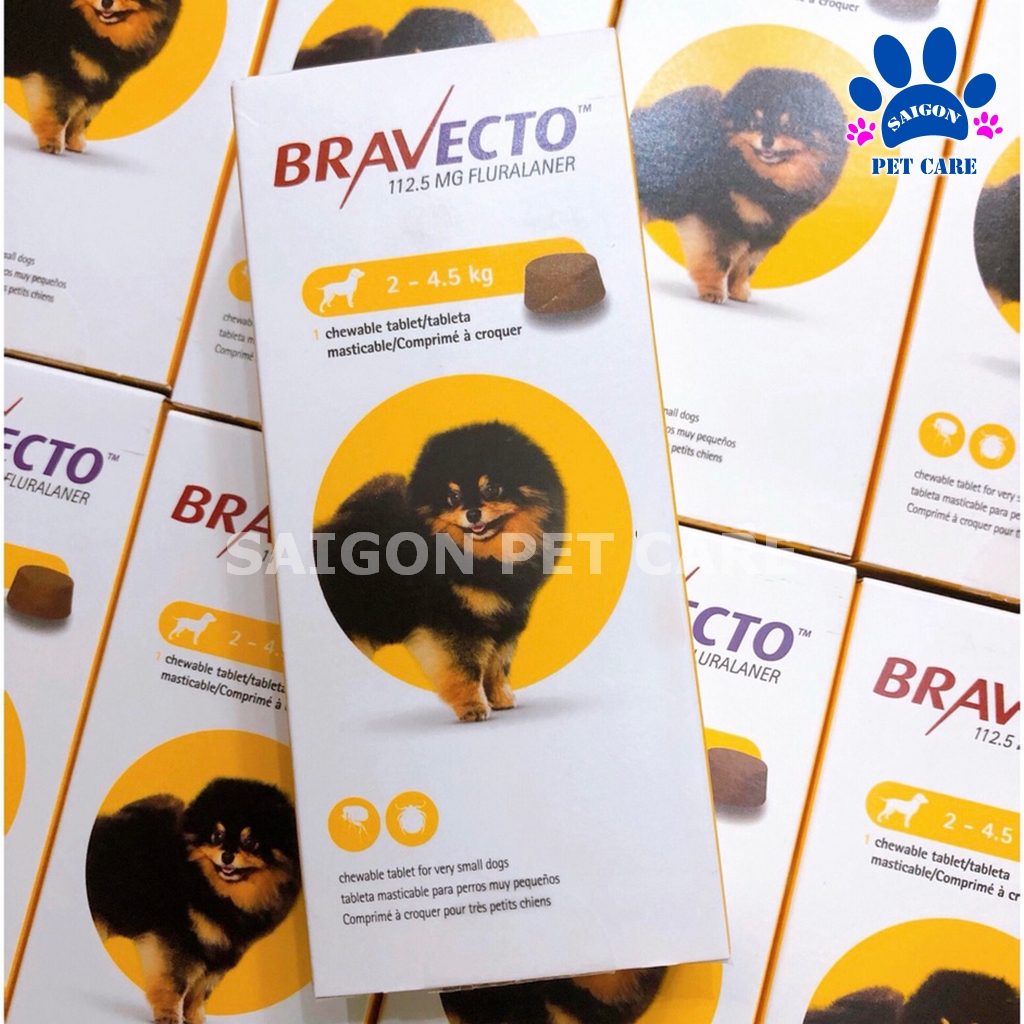 Thuốc trị ghẻ, viêm da, ve rận Bravecto cho chó hiệu quả 3 tháng