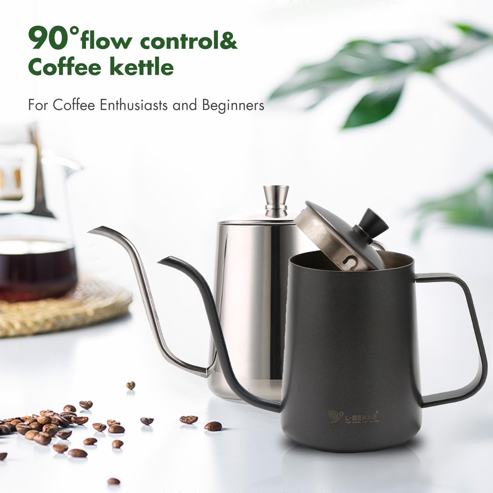 Ấm pha cà phê 600ml, bình đựng cà phê bằng thép không gỉ có tay cầm