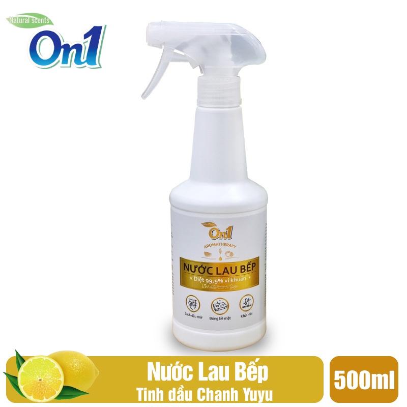 Nước lau bếp năng On1 500ml N6701 tinh dầu chanh Yuzu giúp làm sạch bụi bẩn, dầu mỡ, cặn bám lâu ngày