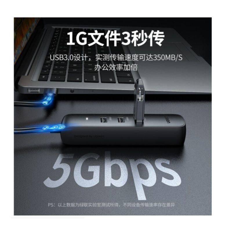 Ugreen UG10917CM416TK USB Type C 2.0 sang 3 * USB 3.0 + Lan 10/100 Mbps nhựa ABS - HÀNG CHÍNH HÃNG