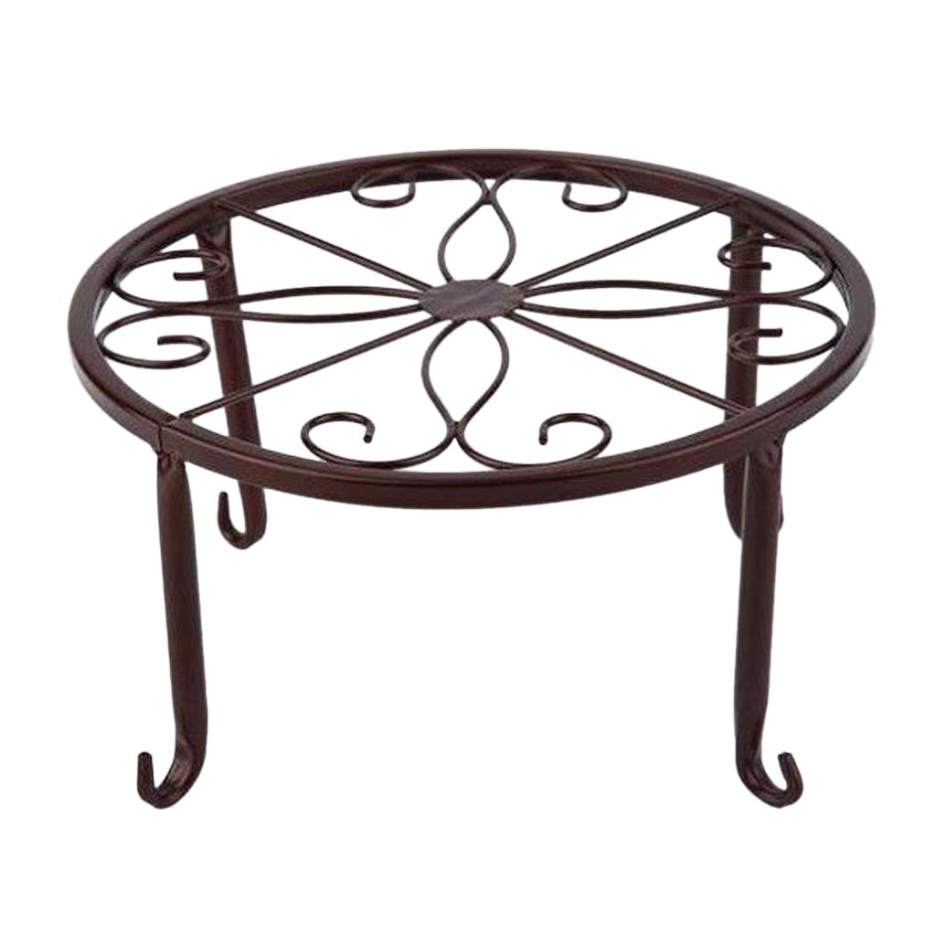2xMetal Plant Stand Flower Pot Holder Iron Type Pot Vase Holder Shelf Bronze