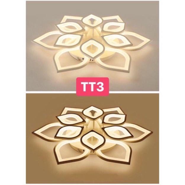 Đèn Ốp Trần Mâm Hoa Sen 12 Cánh Trang Trí Phòng Khách,Ngủ,3 Chế Độ Ánh Sáng,Mẫu Mới Hiện Đại Sang Trọng