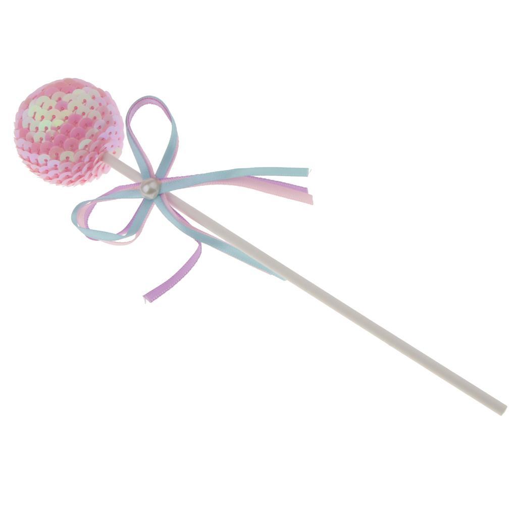 Birthday Party Cake Decoration Colour Sequined Ball Topper Sticks