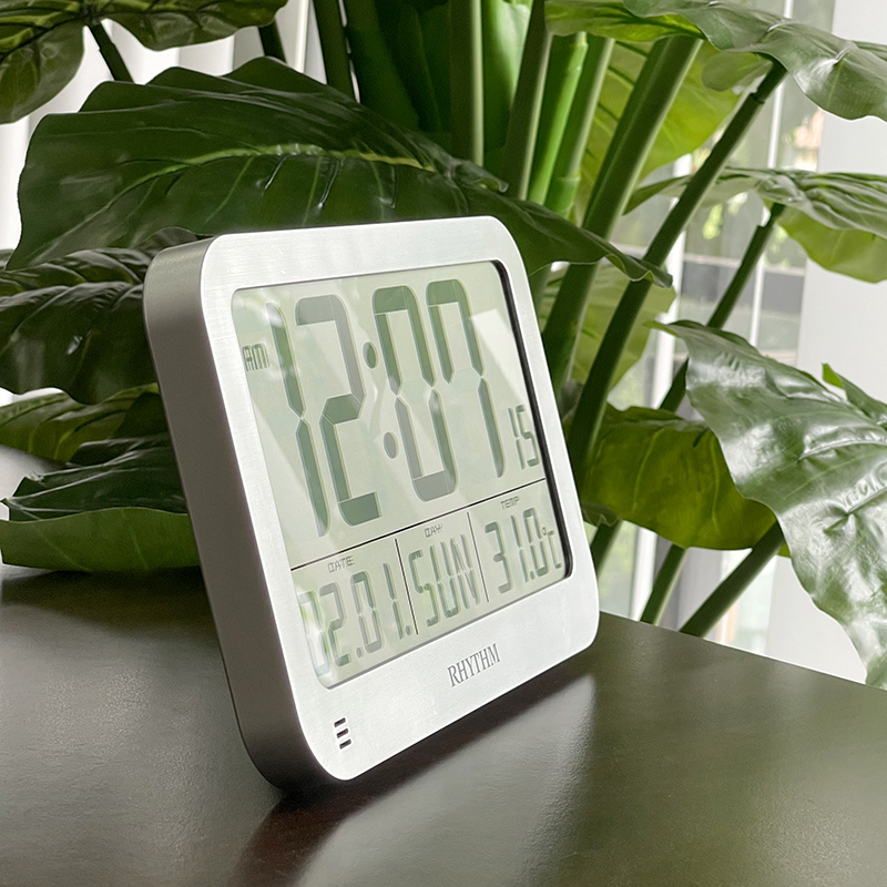 Đồng hồ để bàn, báo thức hiệu RHYTHM - JAPAN LCT084NR19- LCD CLOCKS - Vỏ Nhựa cao cấp ( Kích thước 22.4 x 15 x 1.8cm)