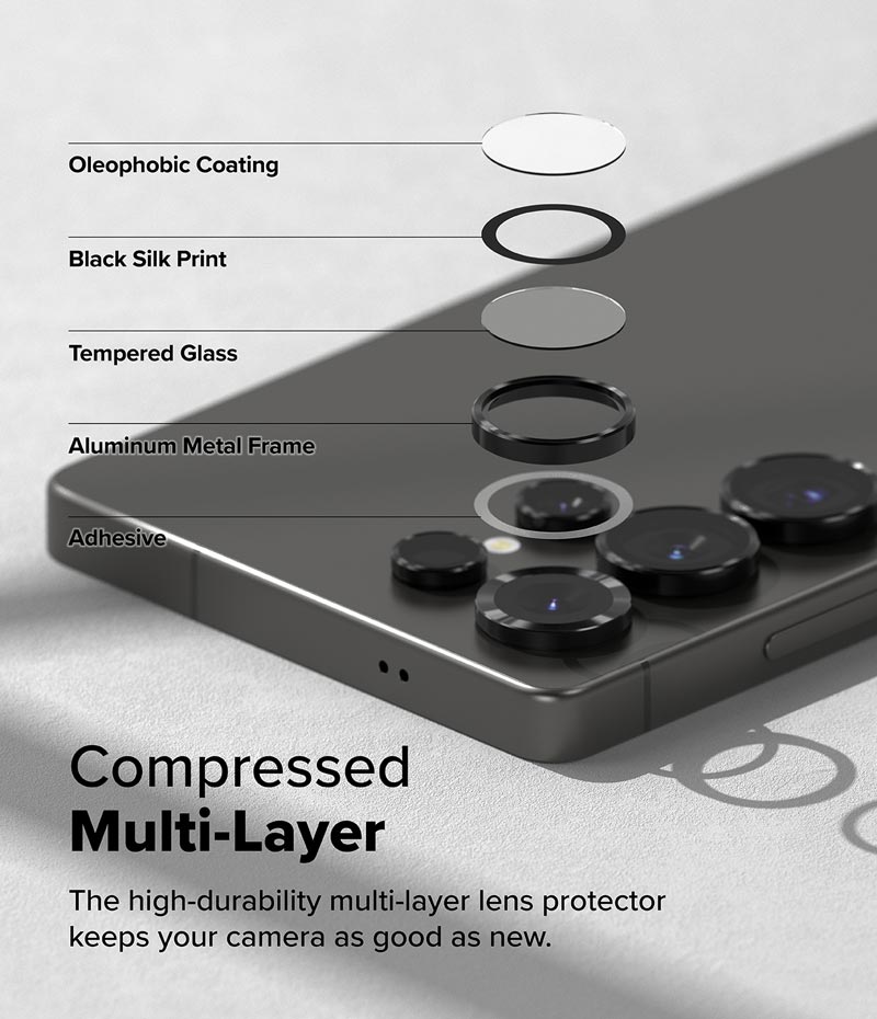 Bộ 2 dán camera cho Samsung Galaxy S25 Ultra RINGKE Lens Frame Glass - Hàng Chính Hãng