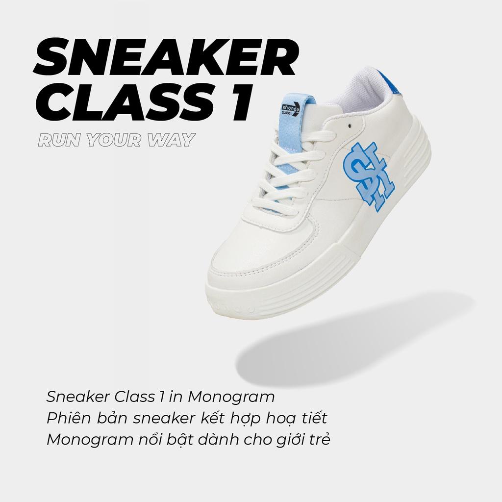 Giày Sneaker Class 1 in SH Shondo Xanh SND0035