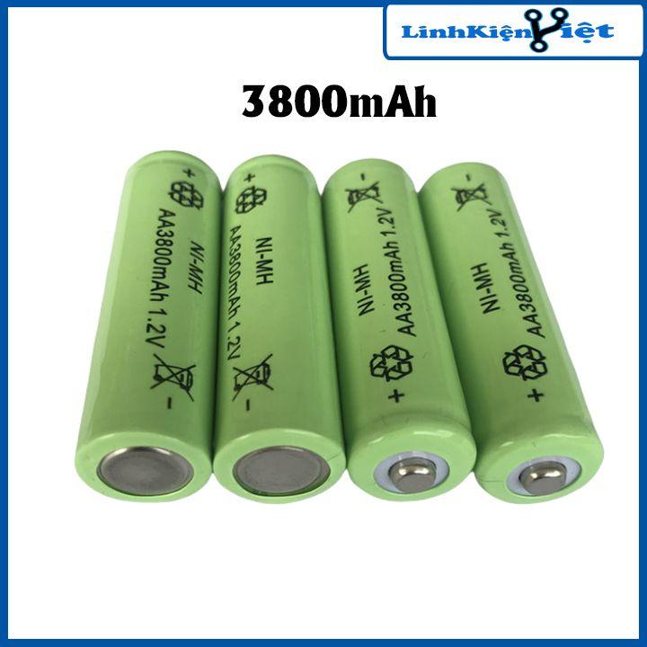 Pin sạc Ni-MH AA điện áp 1.2V dung lượng lớn 1800mA/3000mA/3800mA tùy chọn