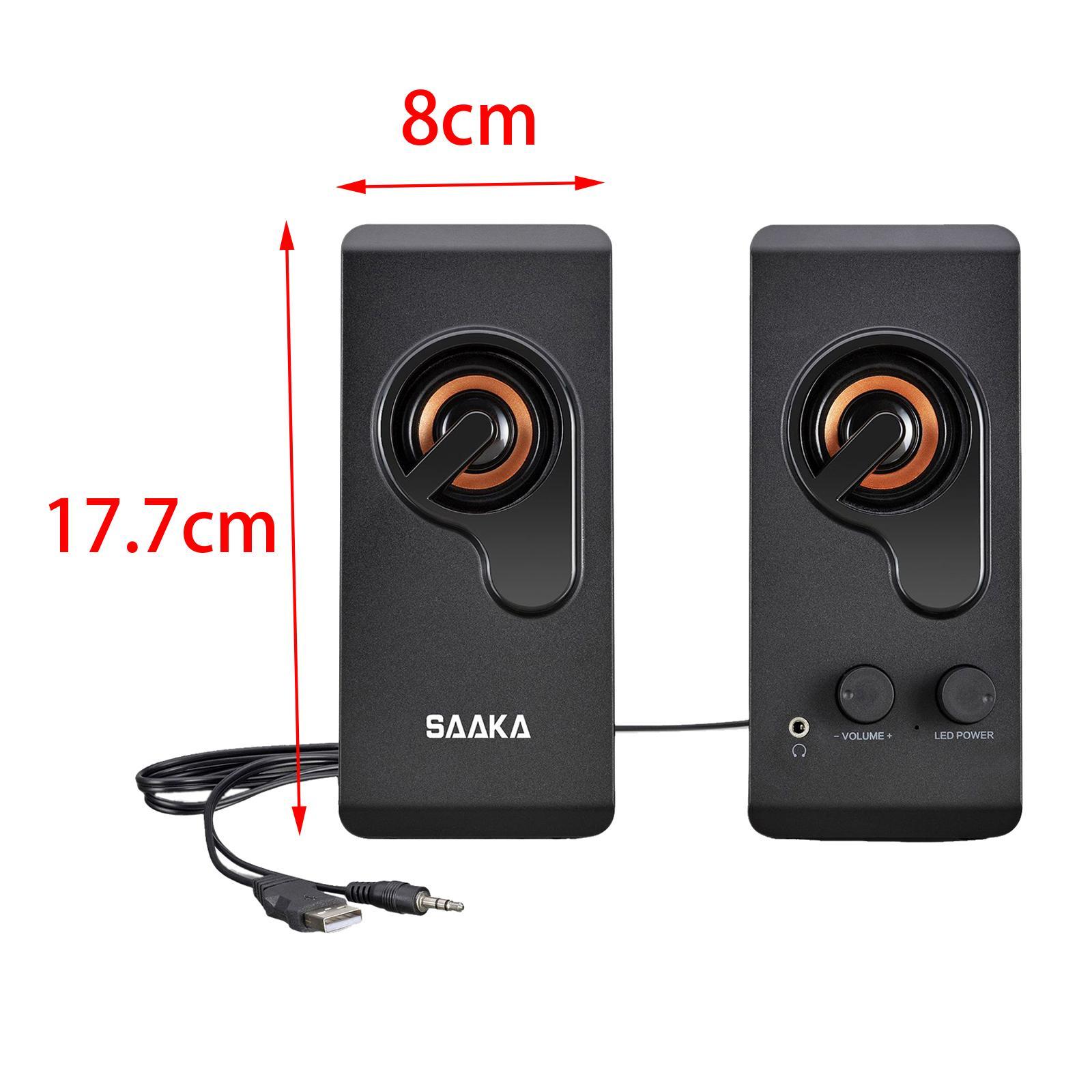 2 Pieces Desktop Table Speaker Computer Speakers for Multimedia Monitor Home Travel