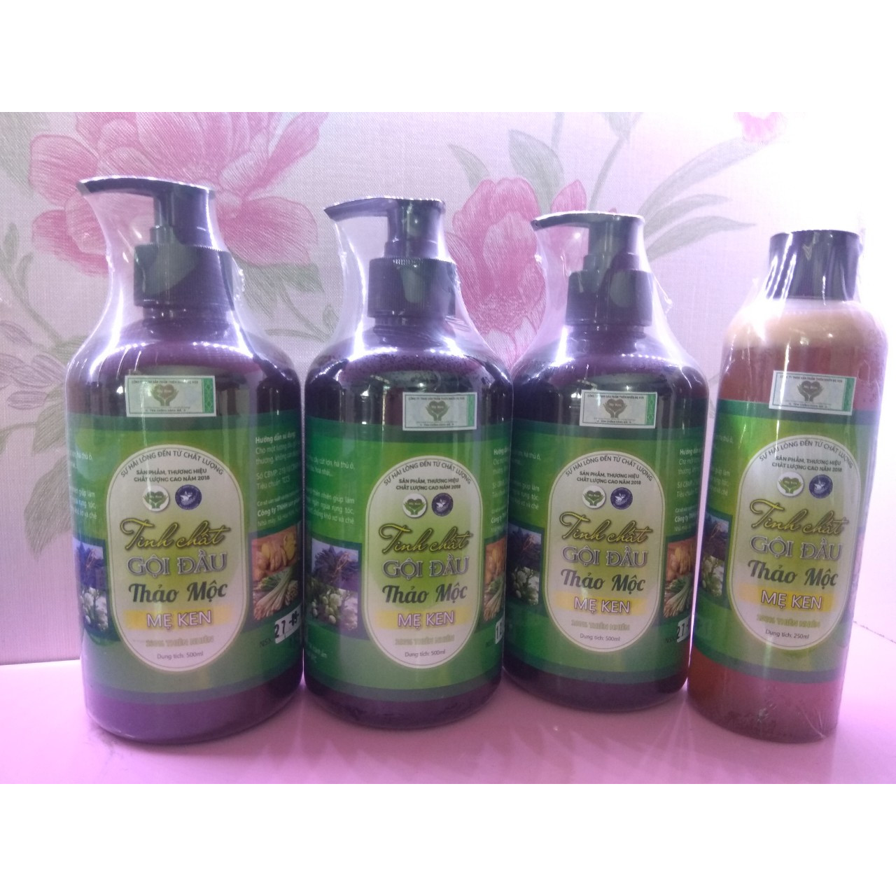 Bộ ba dầu gội thảo mộc Mẹ Ken chai lớn 500ml tặng 1 chai gội nhỏ 250ml