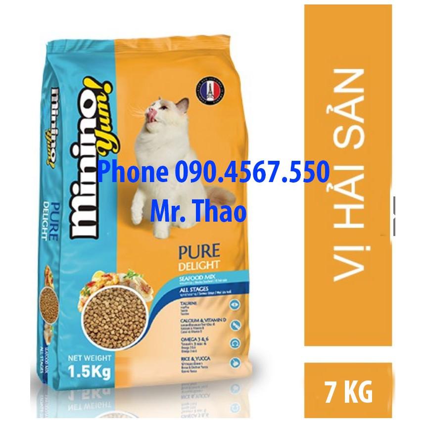 Thức ăn cho mèo Minino Yum - Thức ăn cho mèo Vị Hải Sản 7KG .