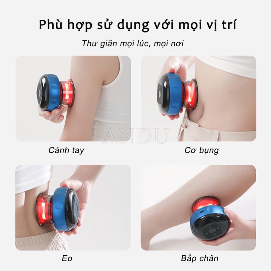 Máy Giác Hơi Thông minh, Màn Hình Led ,Cạo Gió Bằng Điện Có 6 Tốc Độ Điều Chỉnh, Giảm Mệt Mỏi Căng Thẳng, Sạc Type C