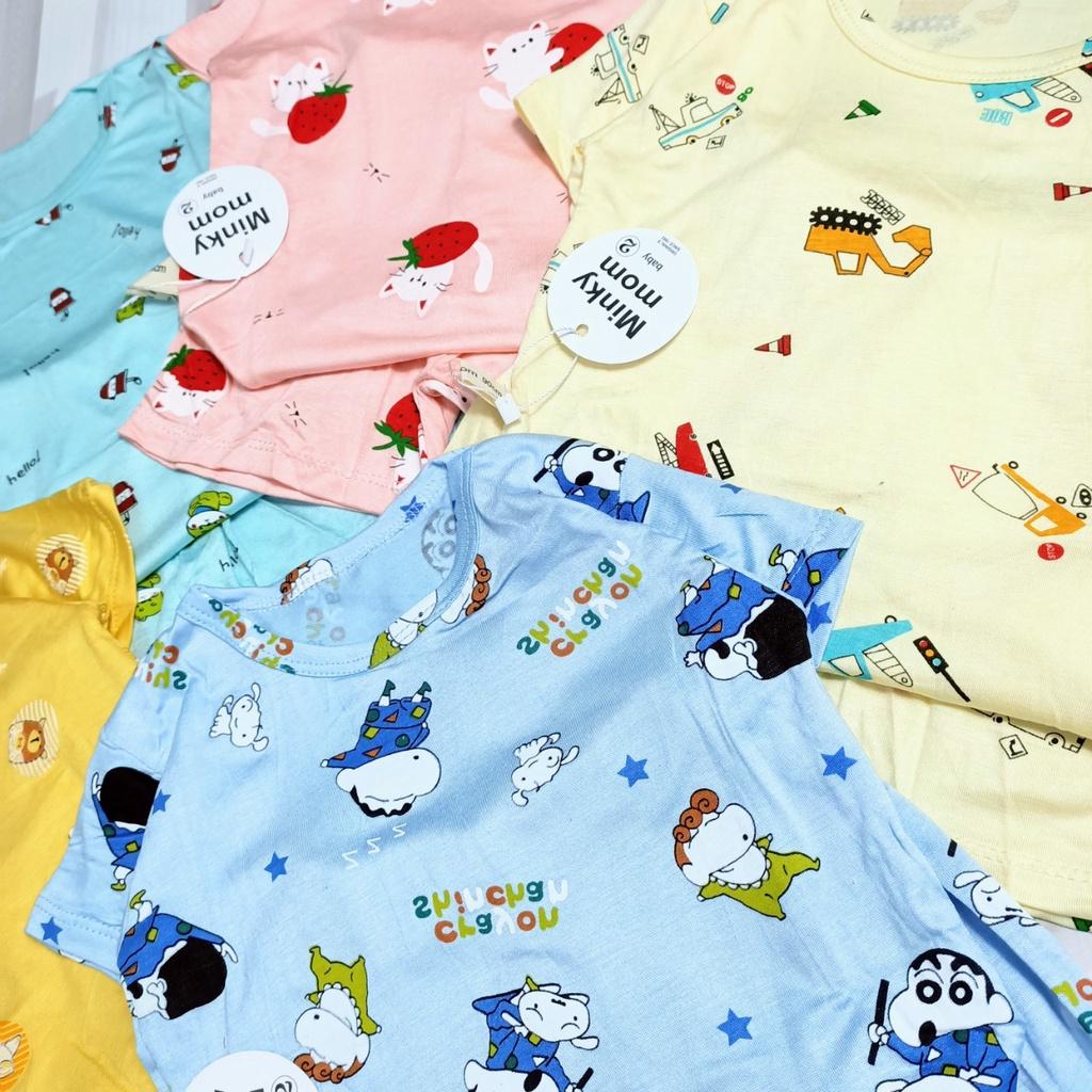 Bộ cộc tay vải thun lạnh nhiều màu cho bé trai và bé gái sơ sinh 6-16kg, hàng đẹp -