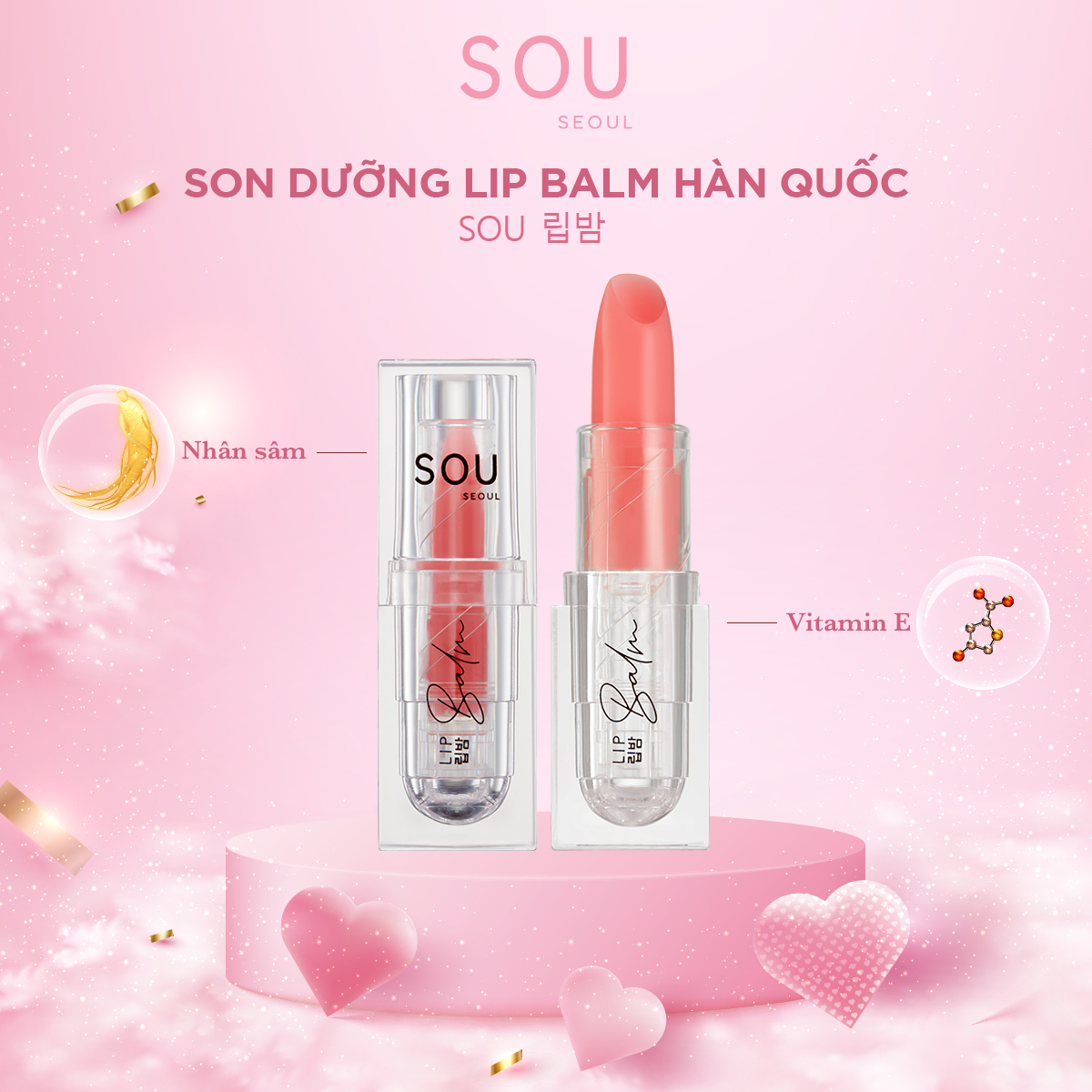 Son Dưỡng Môi SOU - Lip-Balm 5g, dưỡng môi, giảm thâm môi