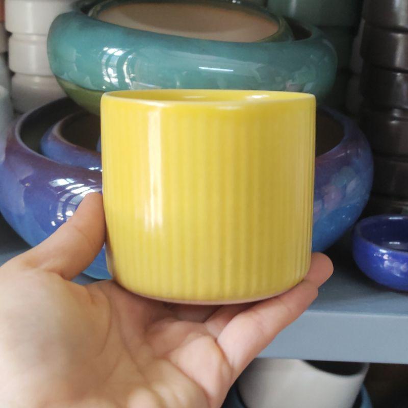 Chậu sứ trụ men lạnh siêu xinh. Chậu sứ men lạnh 8 cm, phù hợp trồng sen đá, xương rồng, cẩm nhung, cây mini