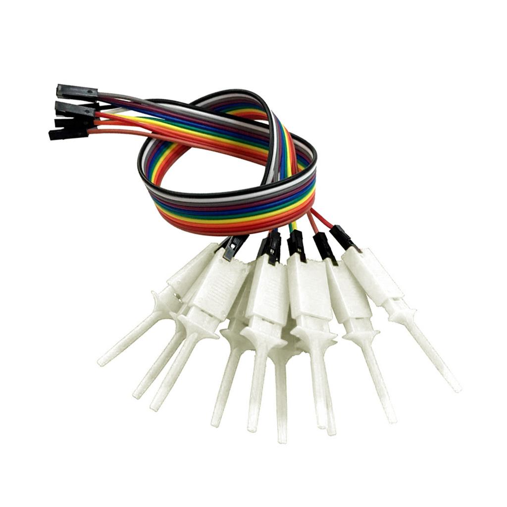 20 Pieces Logic Analyzer Cable Probe Test Hook Clip Line White+Black